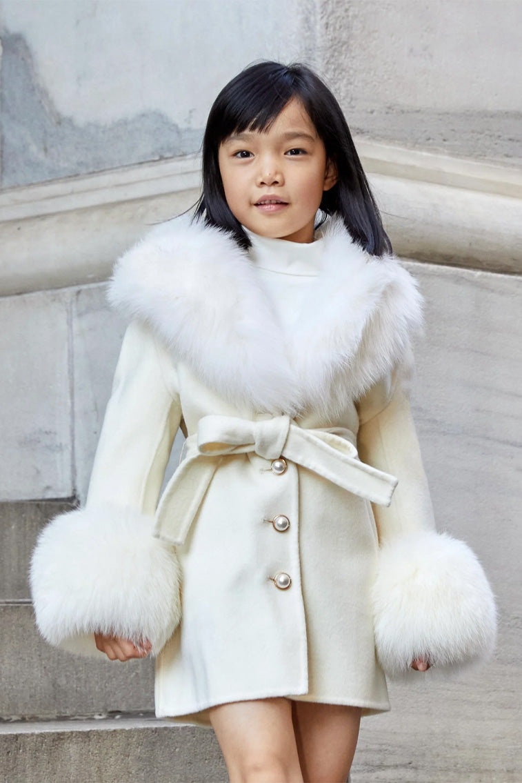 Susanna Chow Girls Mini Jojo Cashmere Fur Coat-morningim