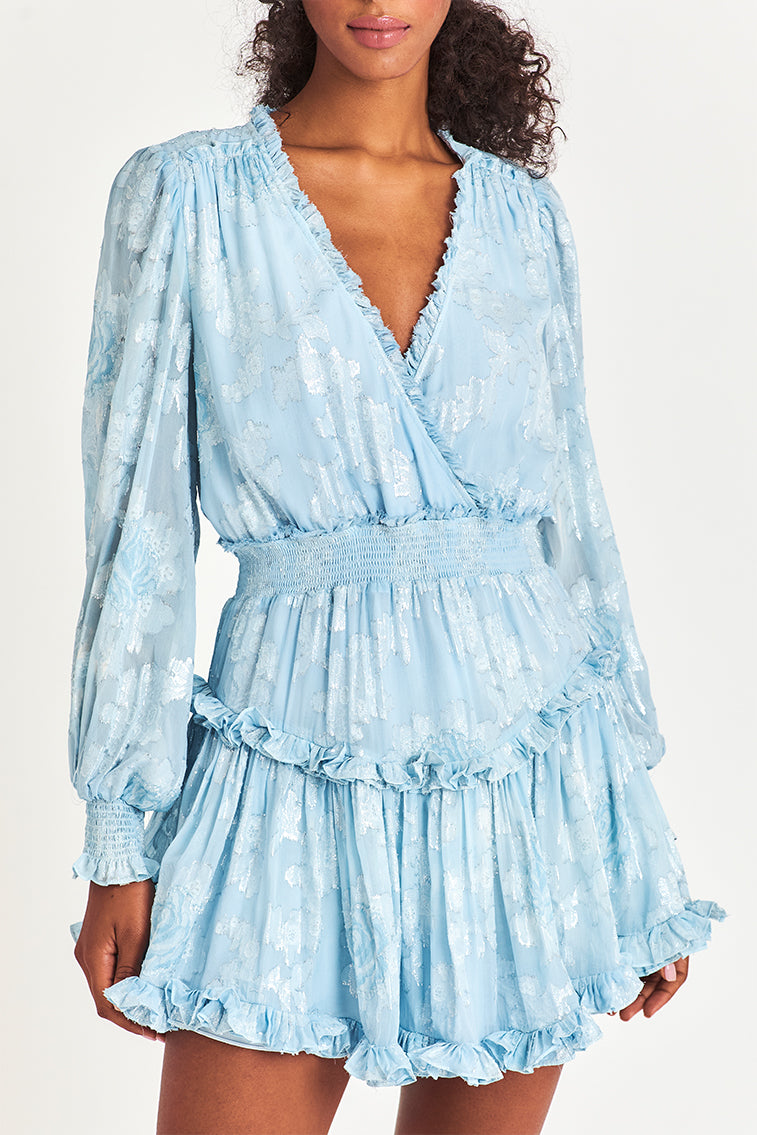 Spruce Ruffle Mini Dress-morningim