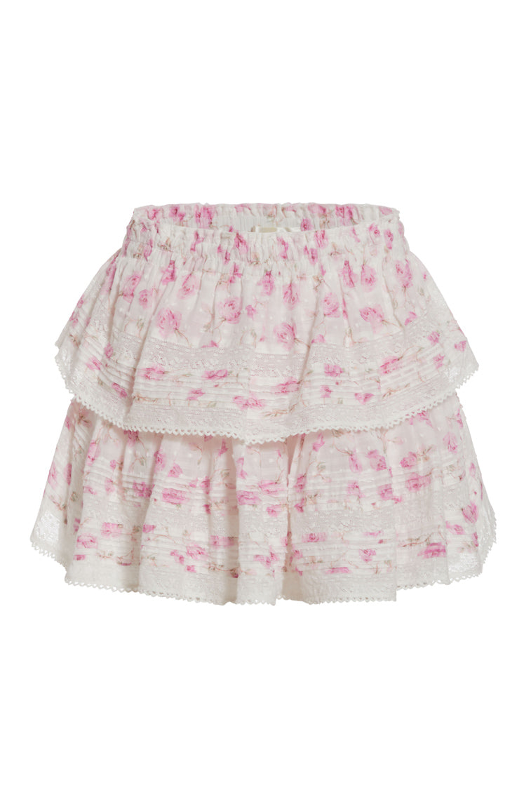 Ruffle Mini Signature Fragrance Print Skirt-morningim