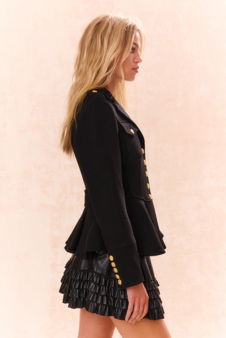 Theda Wool-Blend Military Jacket-morningim