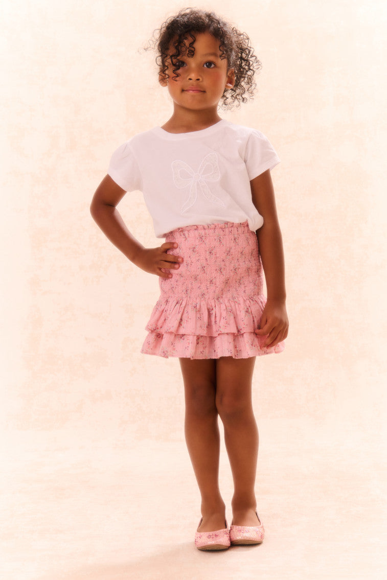 Girls Tilliat Cotton Bow Tee-morningim