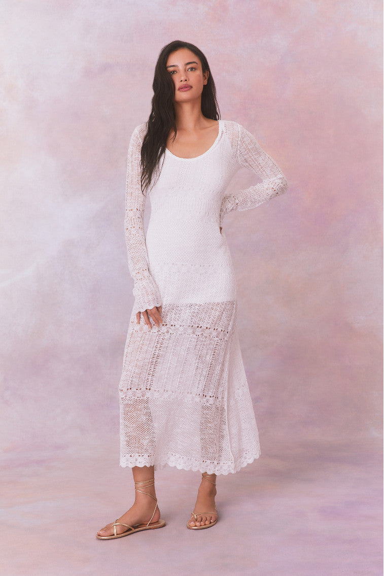 Tilo Pointelle Sheer Maxi Dress-morningim