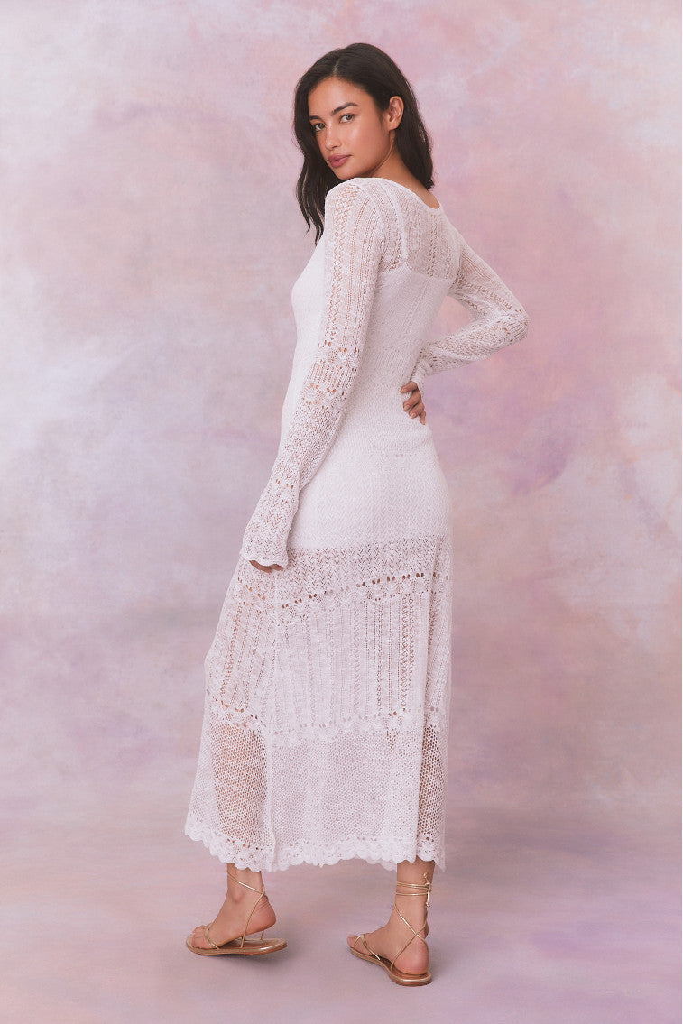 Tilo Pointelle Sheer Maxi Dress-morningim