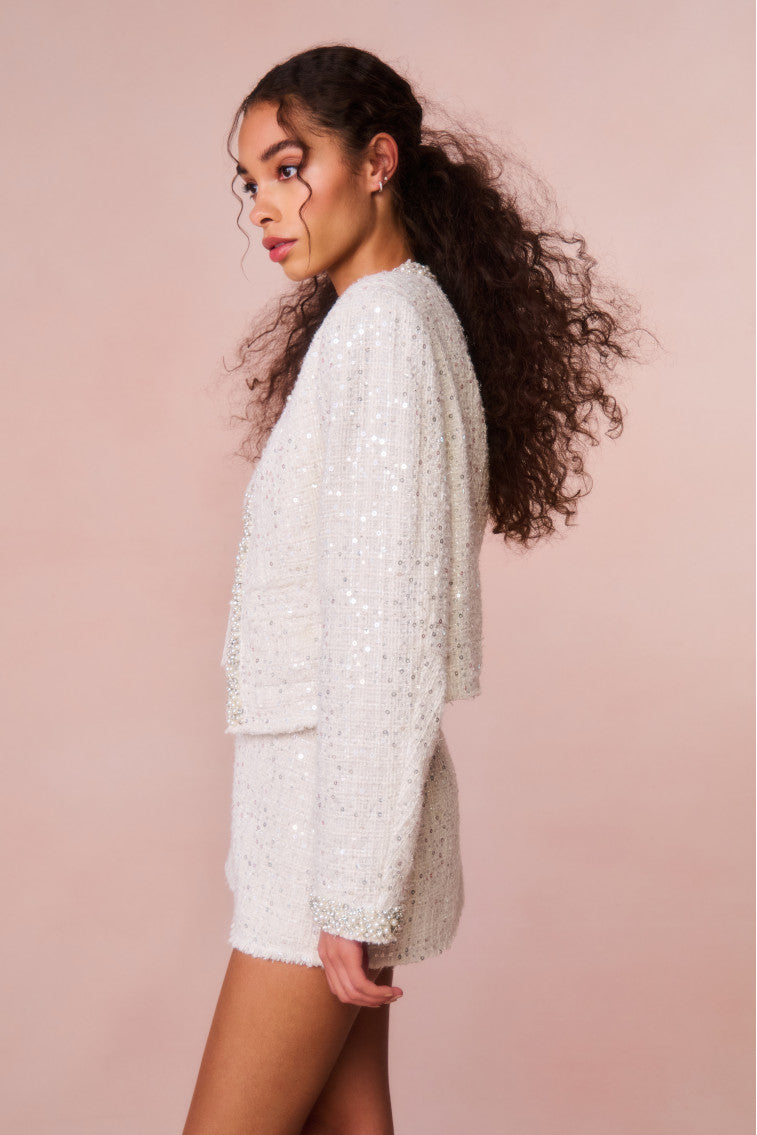 Vintra Embellished Tweed Jacket-morningim