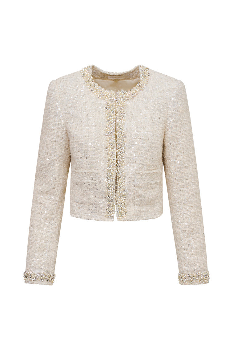 Vintra Embellished Tweed Jacket-morningim