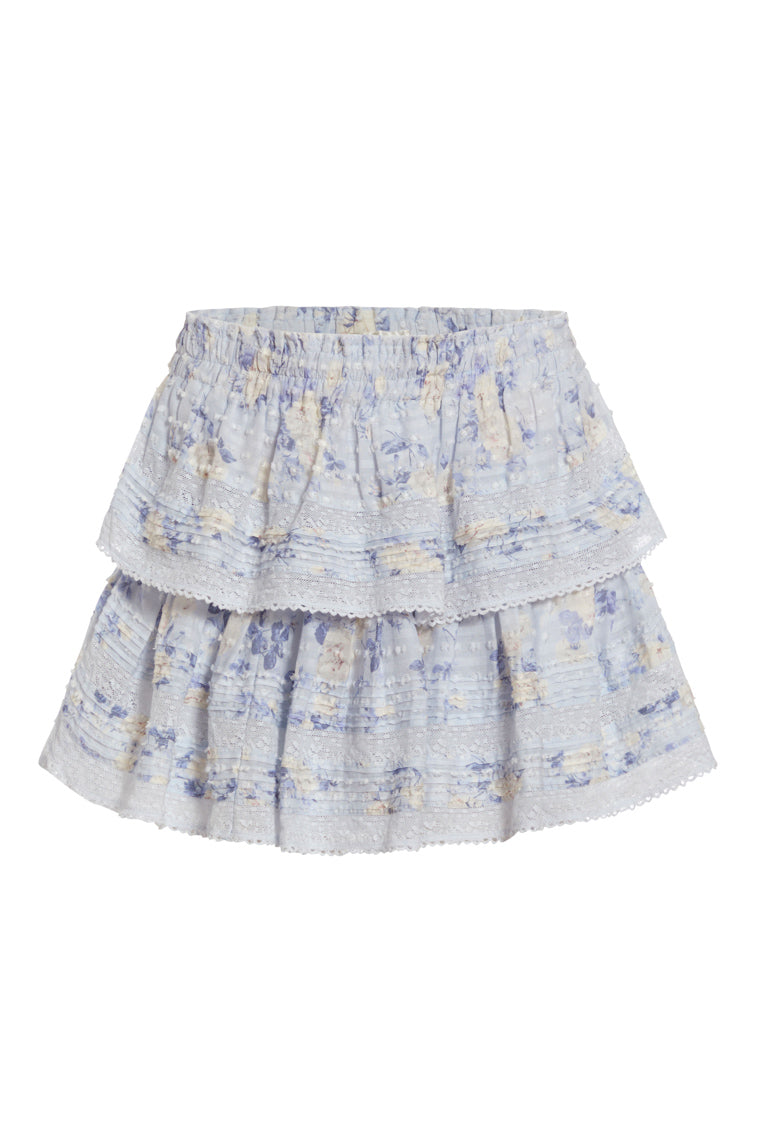 Ruffle Mini Signature Fragrance Print Skirt-morningim