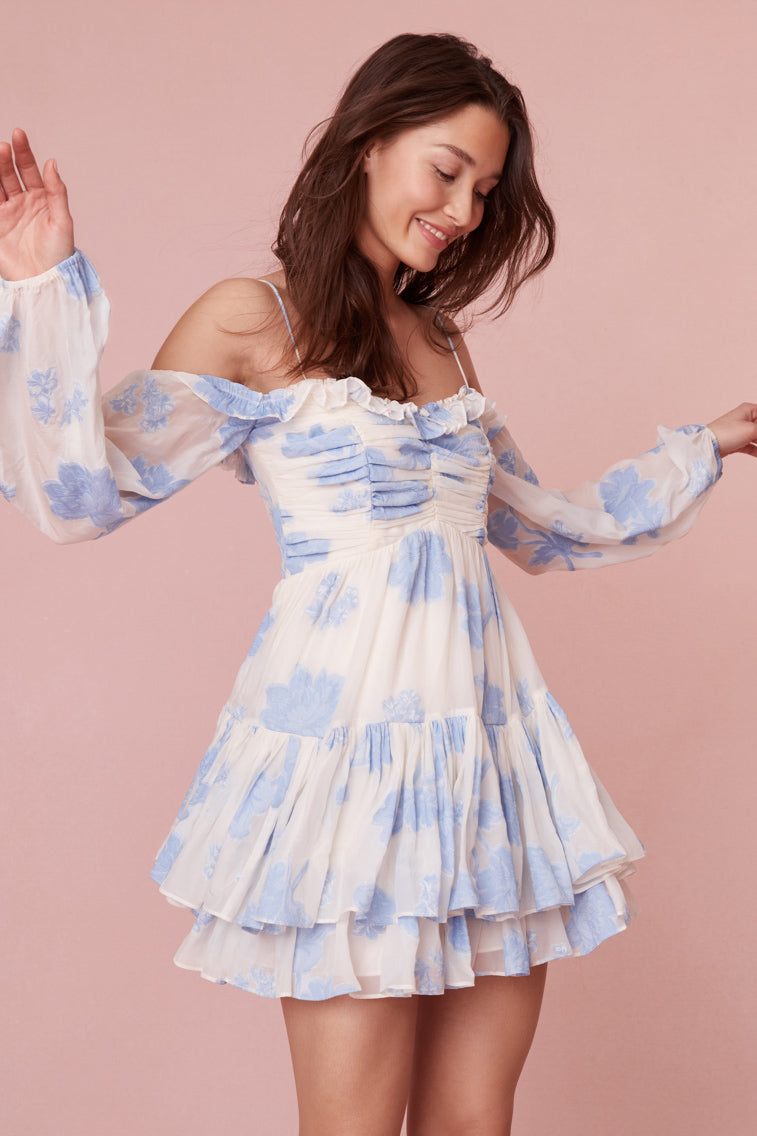 Zennia Off-Shoulder Silk Mini Dress-morningim