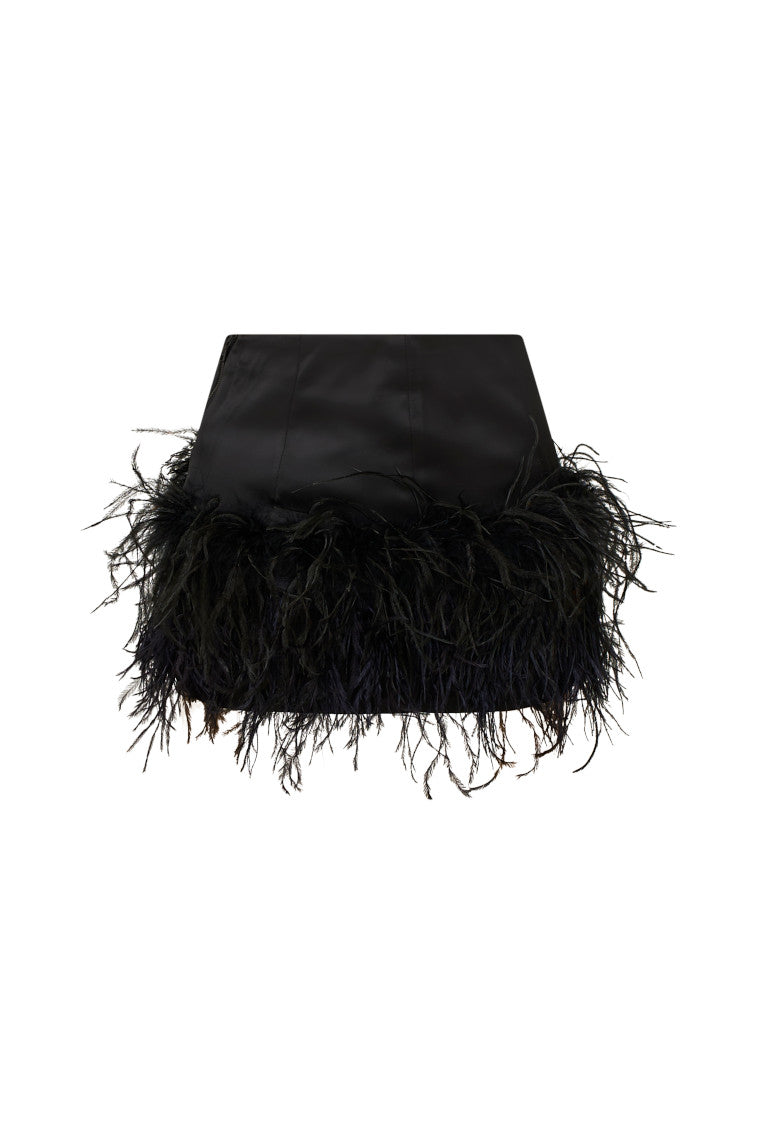 Viviette Feather Mini Skirt-morningim
