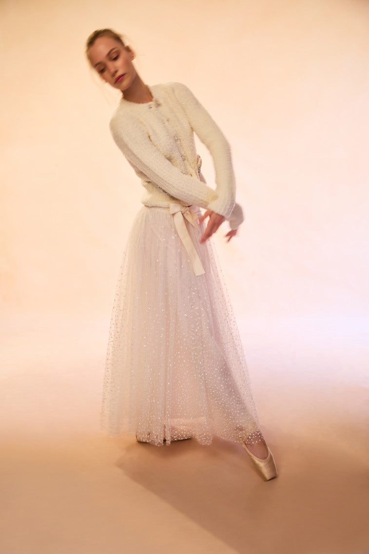 Wilona Glitter Tulle Maxi Skirt-morningim