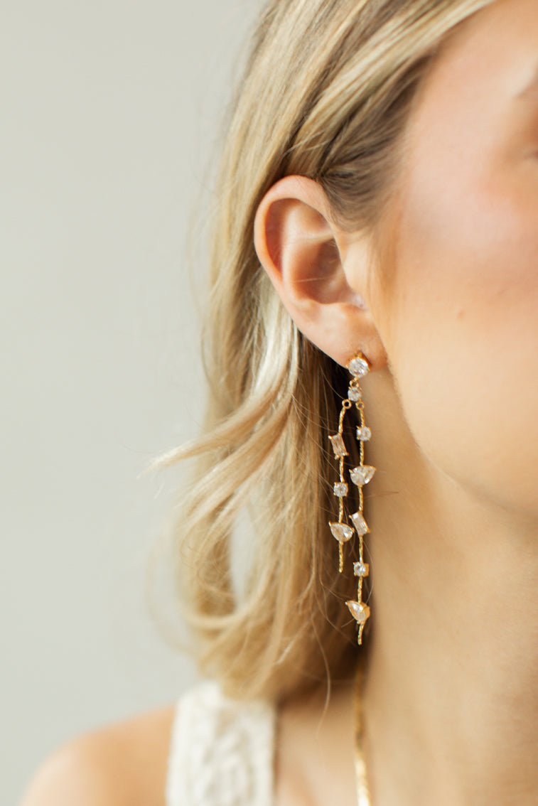 Luna Asymmetrical Drop Earrings by Evie Jewelry-morningim