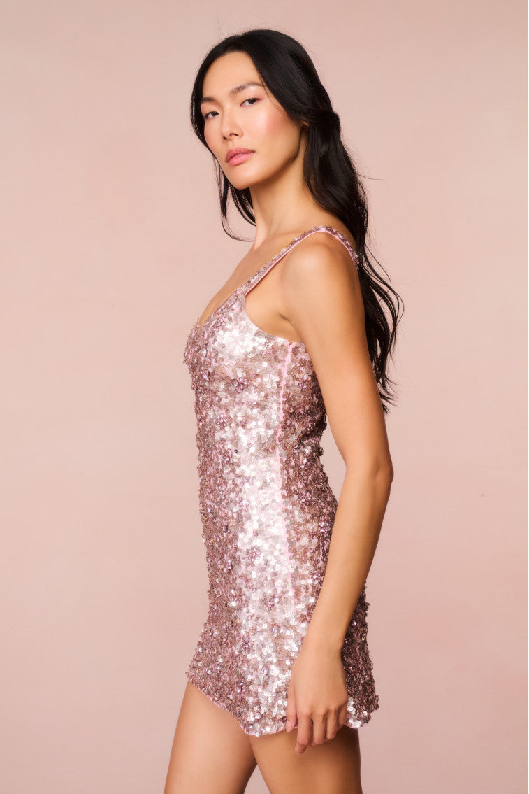 Dorrina Sequined Mini Dress-morningim