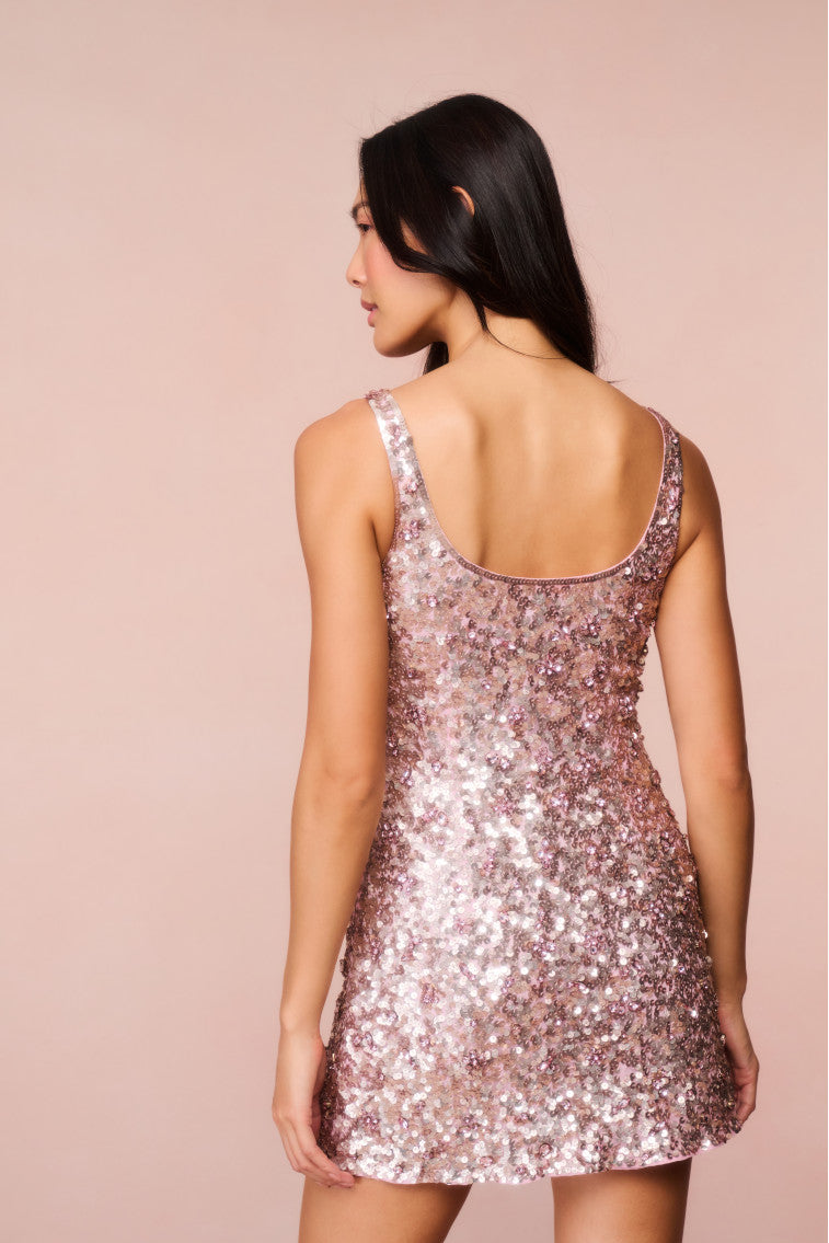 Dorrina Sequined Mini Dress-morningim