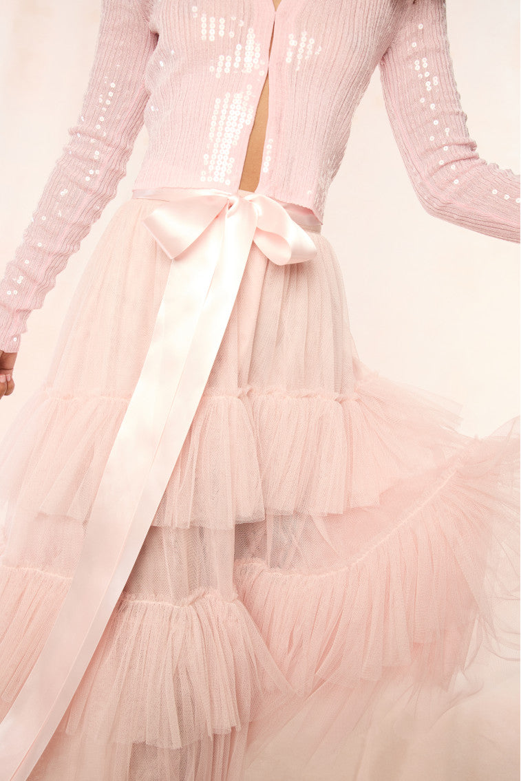 Parriott Tulle Maxi Skirt-morningim