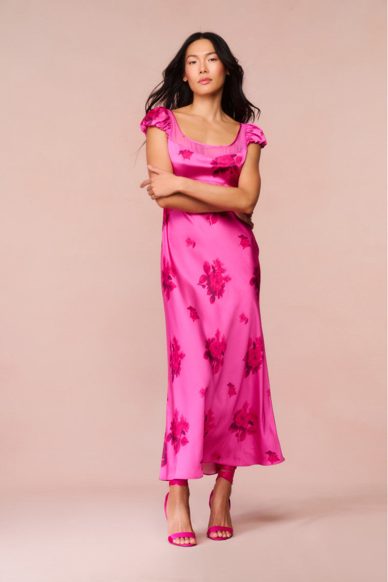 Joelette Floral Satin Maxi Dress-morningim