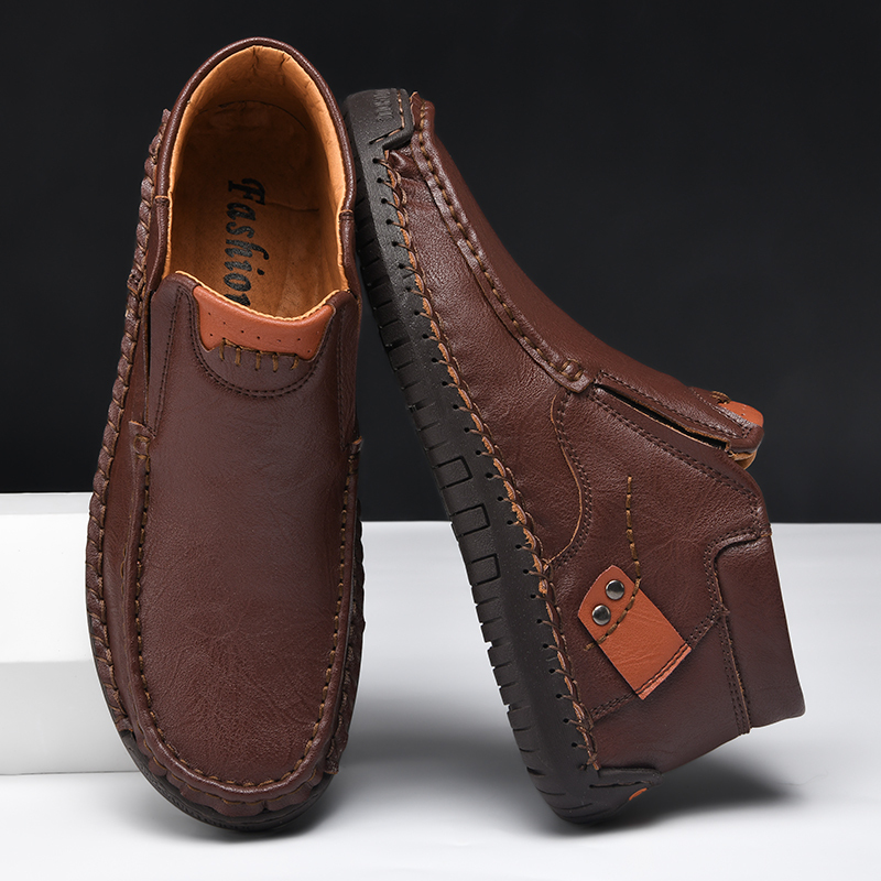 💥Last day deals💥Men's Casual Arch Support Non-slip Leather Slip-On Loafers