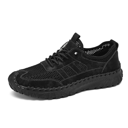 ⏰Limited Time 50% OFF🛒  Men’s Slip-On Orthopedic Leather Hiking Shoes – Breathable Mesh, Durable Rubber Sole, Lightweight & Supportive