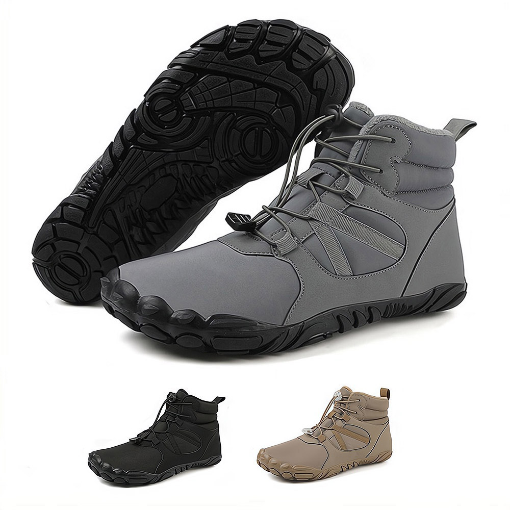 Mens Women Winter Barefoot Shoes Wide Toe Box Snow Boots Fur Lined Outdoor Shoe