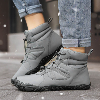 Mens Women Winter Barefoot Shoes Wide Toe Box Snow Boots Fur Lined Outdoor Shoe