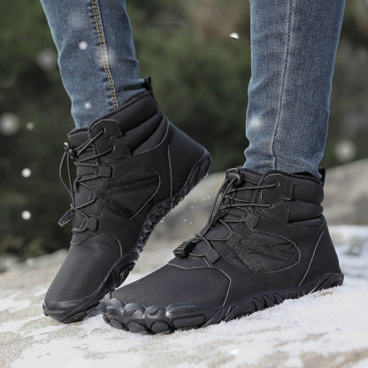 Mens Women Winter Barefoot Shoes Wide Toe Box Snow Boots Fur Lined Outdoor Shoe