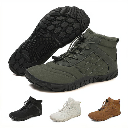 Winter Barefoot Shoes Waterproof Snow Boots Fur Lined Hiking Shoe