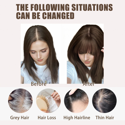 Meiverah Hair Twist Braid Headband Straight Hairpieces Human Hair Clip In Topper Hair Extension With Bangs Invisible Natural(#30)