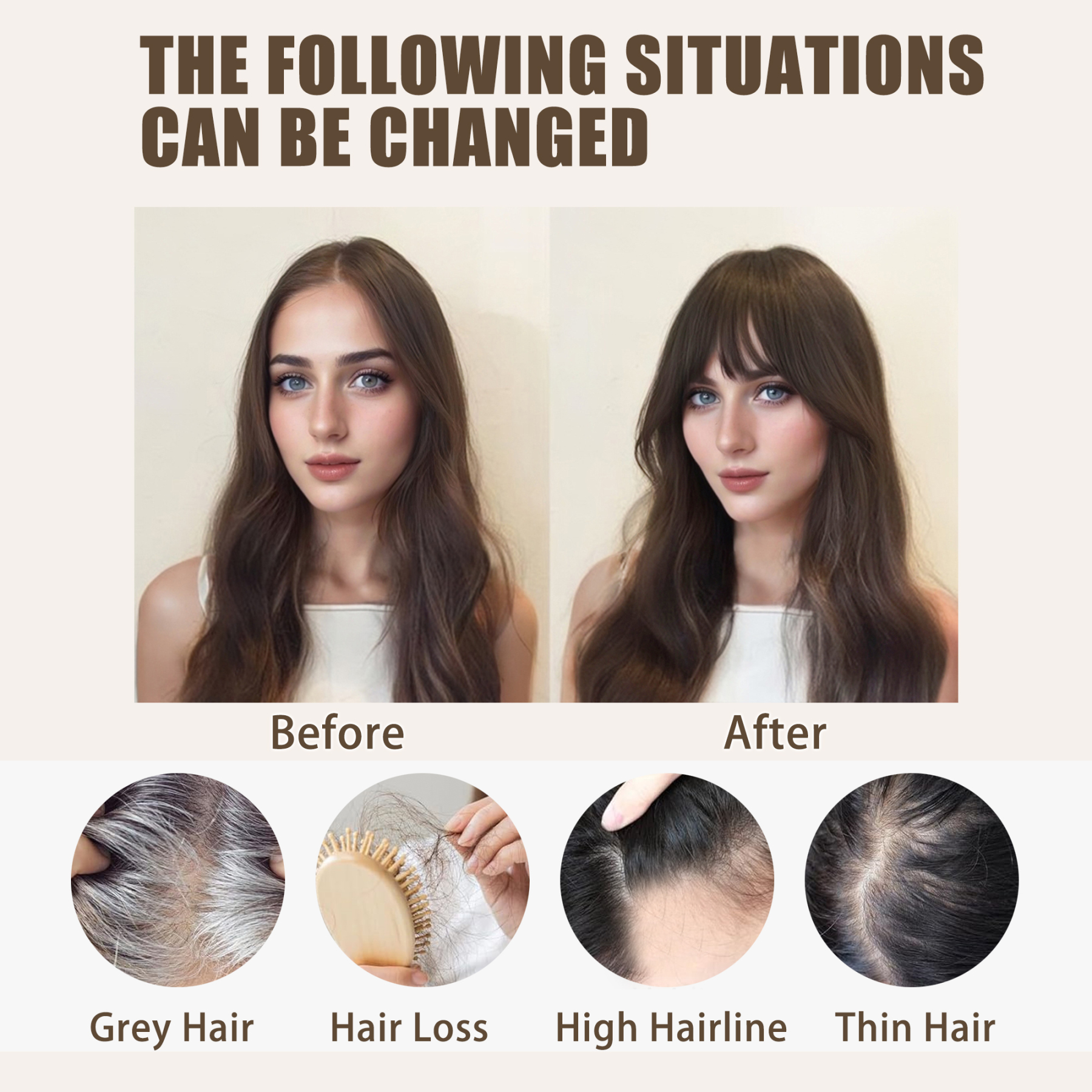 Meiverah Hair Clip in Bangs Real Human Hair with high cranial top for volume Light and airy French bangs for women Clip On Air Bangs for Daily Wear (Medium Brown)