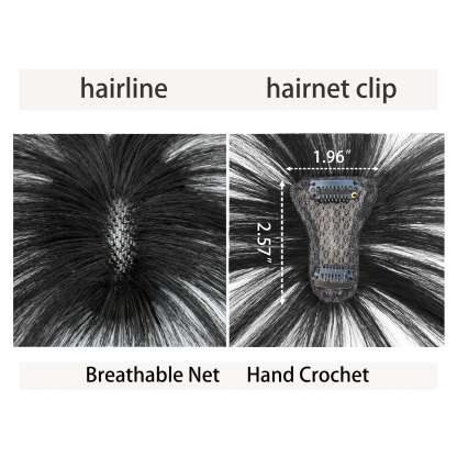 Meiverah Hair Clip in Bangs Real Human Hair with high cranial top for volume Light and airy French bangs for women Clip On Air Bangs for Daily Wear (1B Natural Black)