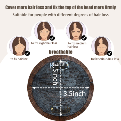 Meiverah Hair Twist Braid Headband Straight Hairpieces Human Hair Clip In Topper Hair Extension With Bangs Invisible Natural(Medium Brwon )