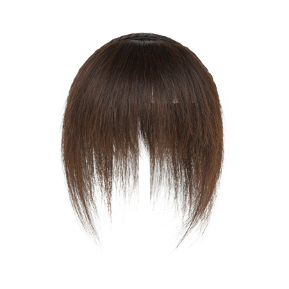 Meiverah Hair Twist Braid Headband Straight Hairpieces Human Hair Clip In Topper Hair Extension With Bangs Invisible Natural(Medium Brwon )