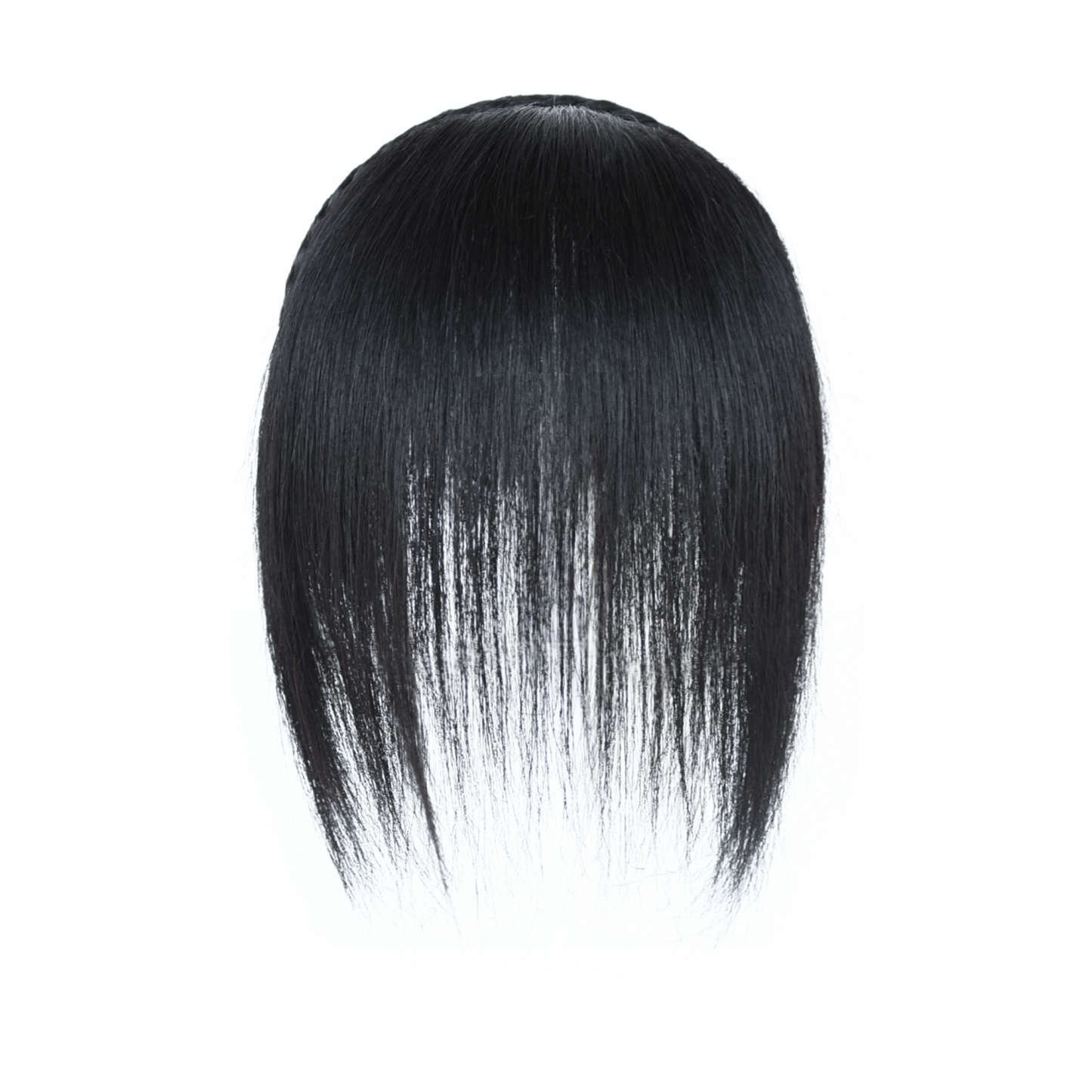 Meiverah Hair Twist Braid Headband Straight Hairpieces Human Hair Clip In Topper Hair Extension With Bangs Invisible Natural(Style 2 Natural Black)