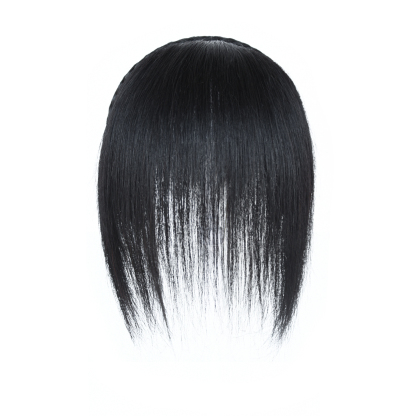Meiverah Hair Twist Braid Headband Straight Hairpieces Human Hair Clip In Topper Hair Extension With Bangs Invisible Natural(Style 2 Natural Black)