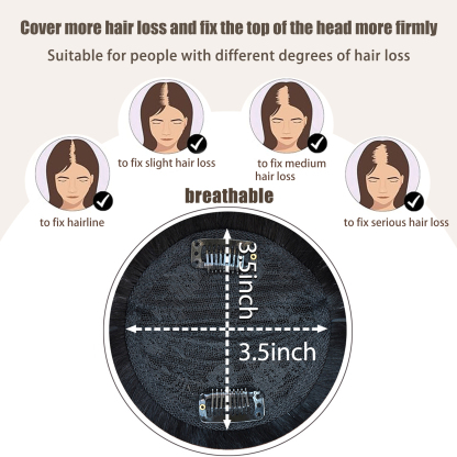 Meiverah Hair Twist Braid Headband Straight Hairpieces Human Hair Clip In Topper Hair Extension With Bangs Invisible Natural(Style 2 Natural Black)