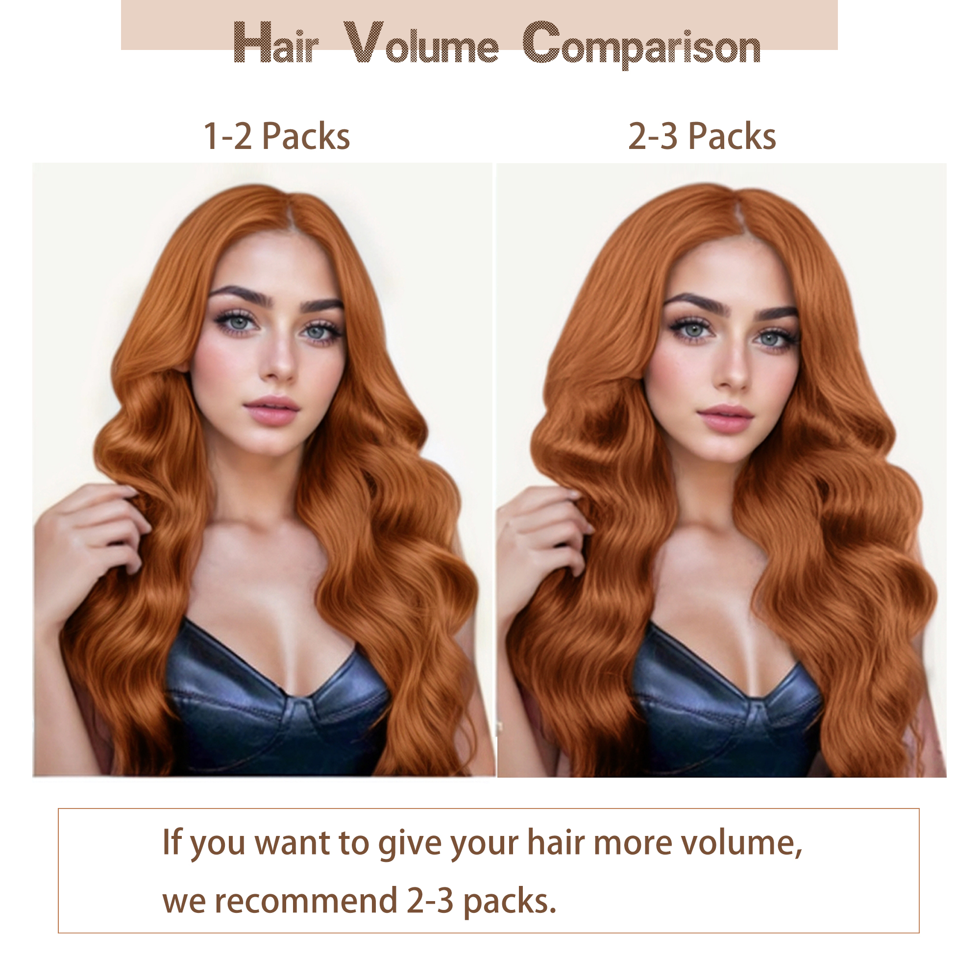 Meiverah Hair Clip in Body Wave Human Hair Extensions Copper Red Color Virgin Hair Double Weft(Copper Red)