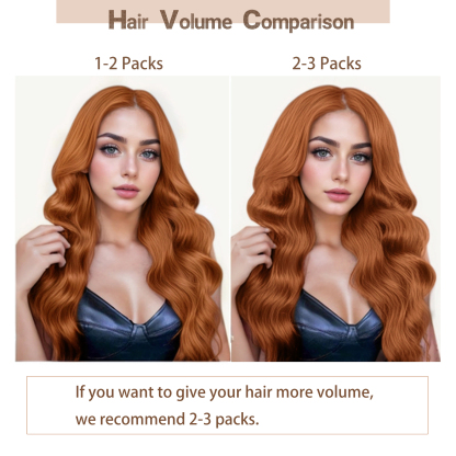 Meiverah Hair Clip in Body Wave Human Hair Extensions Copper Red Color Virgin Hair Double Weft(Copper Red)