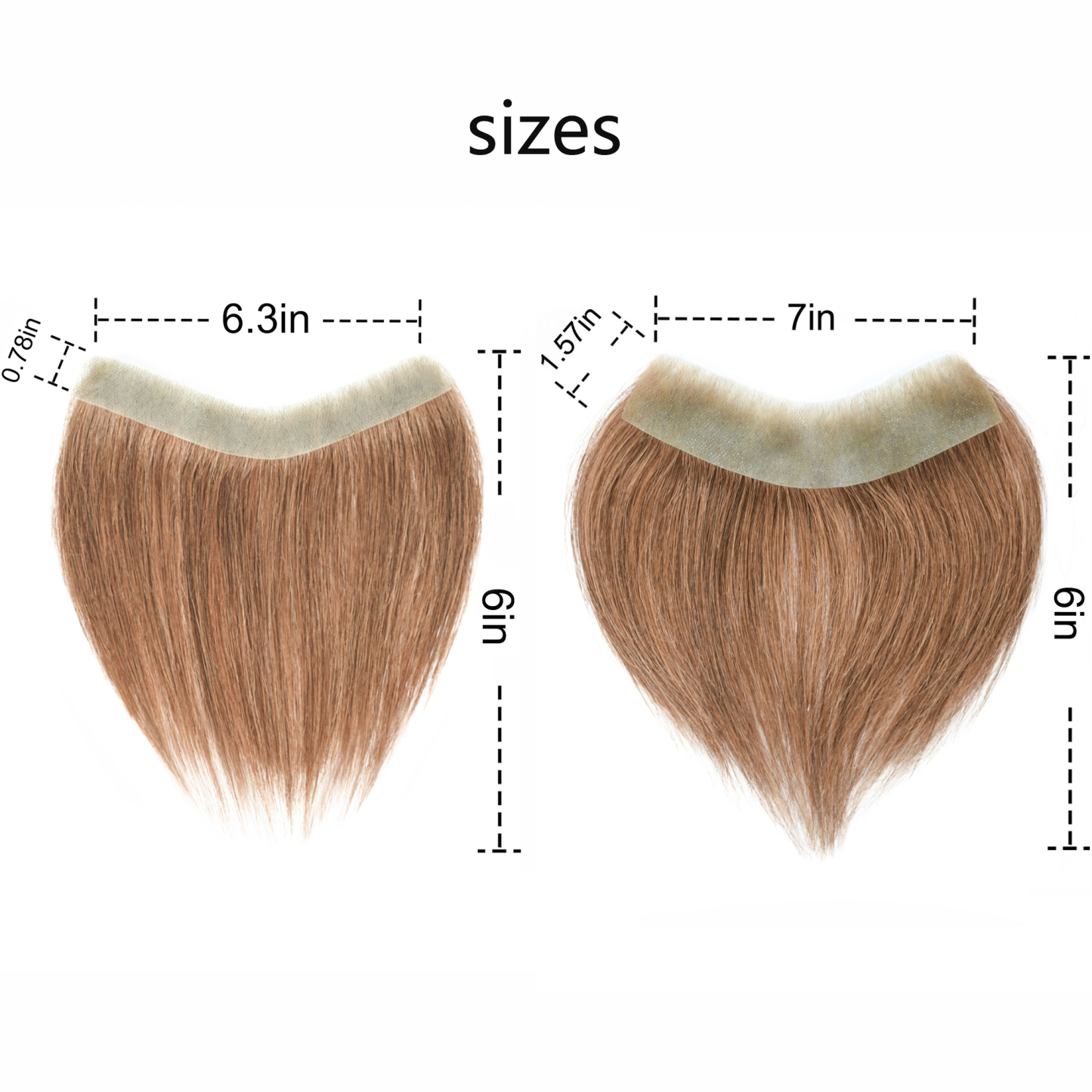 Meiverah Hair Frontal Hairpiece for Men Natural Black Hair Extension Hairline Loss Straight Tape in Human Hair Toppers Replacement Toupee （Light Brown）