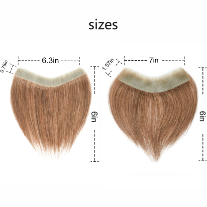 Meiverah Hair Frontal Hairpiece for Men Natural Black Hair Extension Hairline Loss Straight Tape in Human Hair Toppers Replacement Toupee （Light Brown）