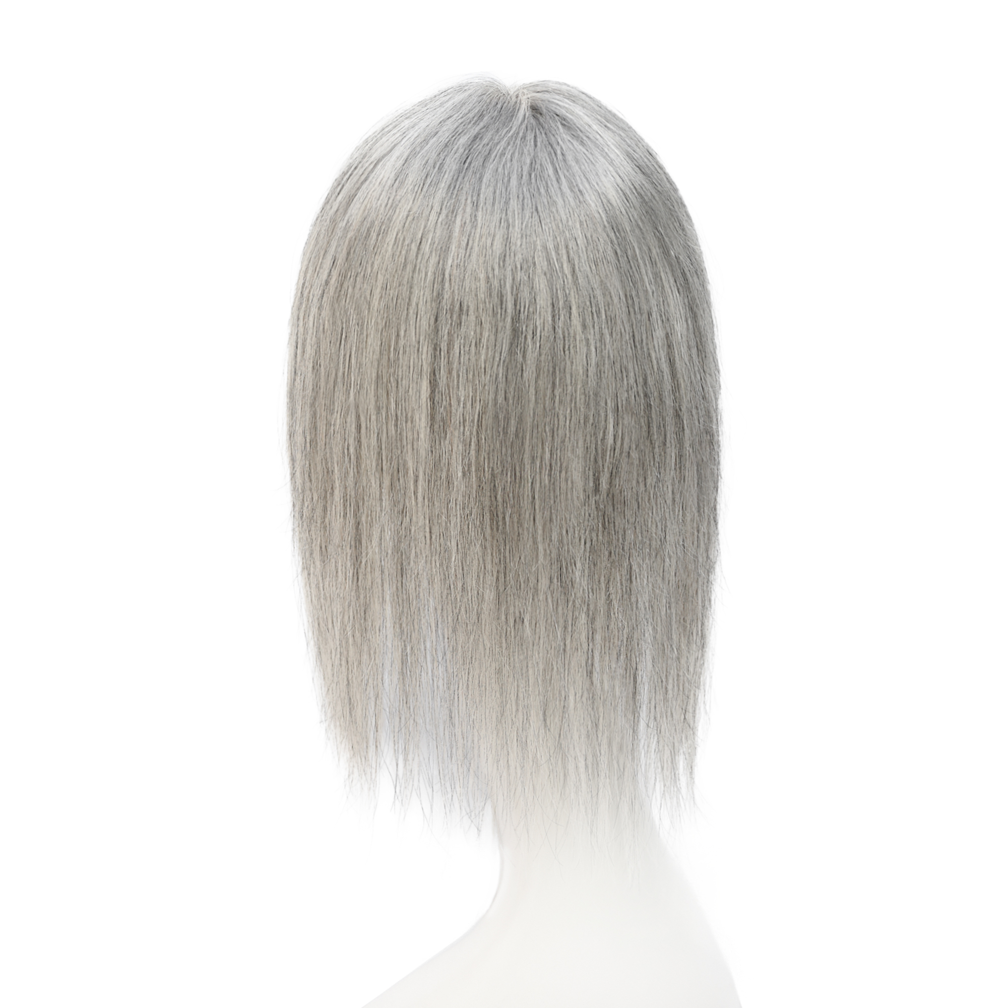 Meiverah Real Human Hair Hand-tied Swiss Lace Topper NO Bangs Clip-In Thick Natural looking Parted Toupee for Women (Pepper Salt)