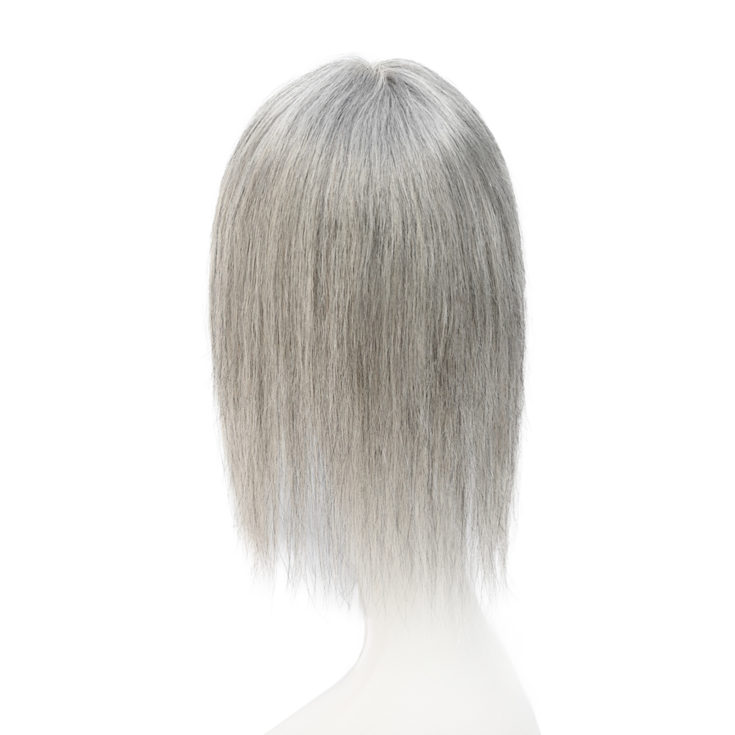 Meiverah Real Human Hair Hand-tied Swiss Lace Topper NO Bangs Clip-In Thick Natural looking Parted Toupee for Women (Pepper Salt)