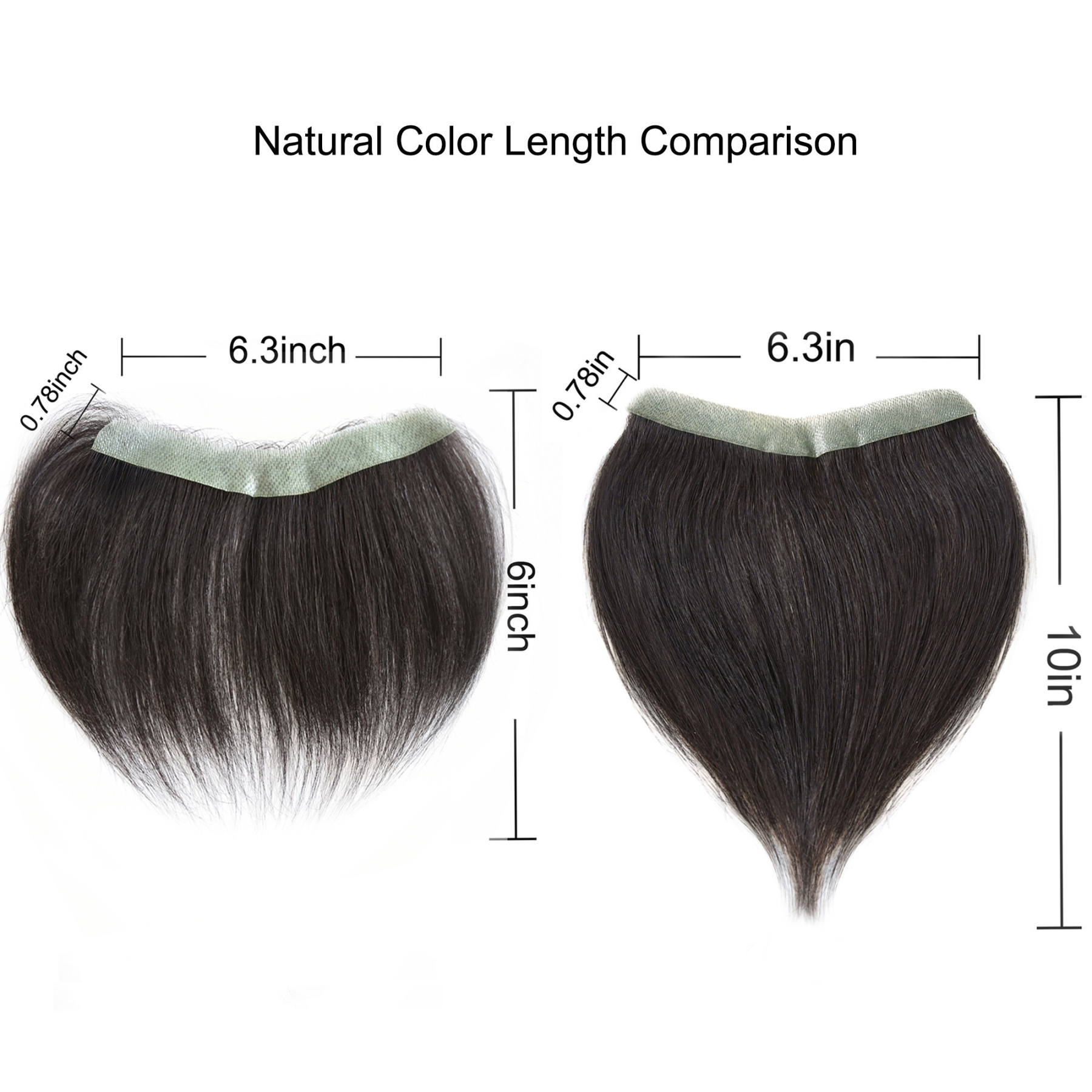 Meiverah Hair Frontal Hairpiece for Men Hair Extension Hairline Loss Straight Tape in Human Hair Toppers Replacement Toupee （Natural Black）