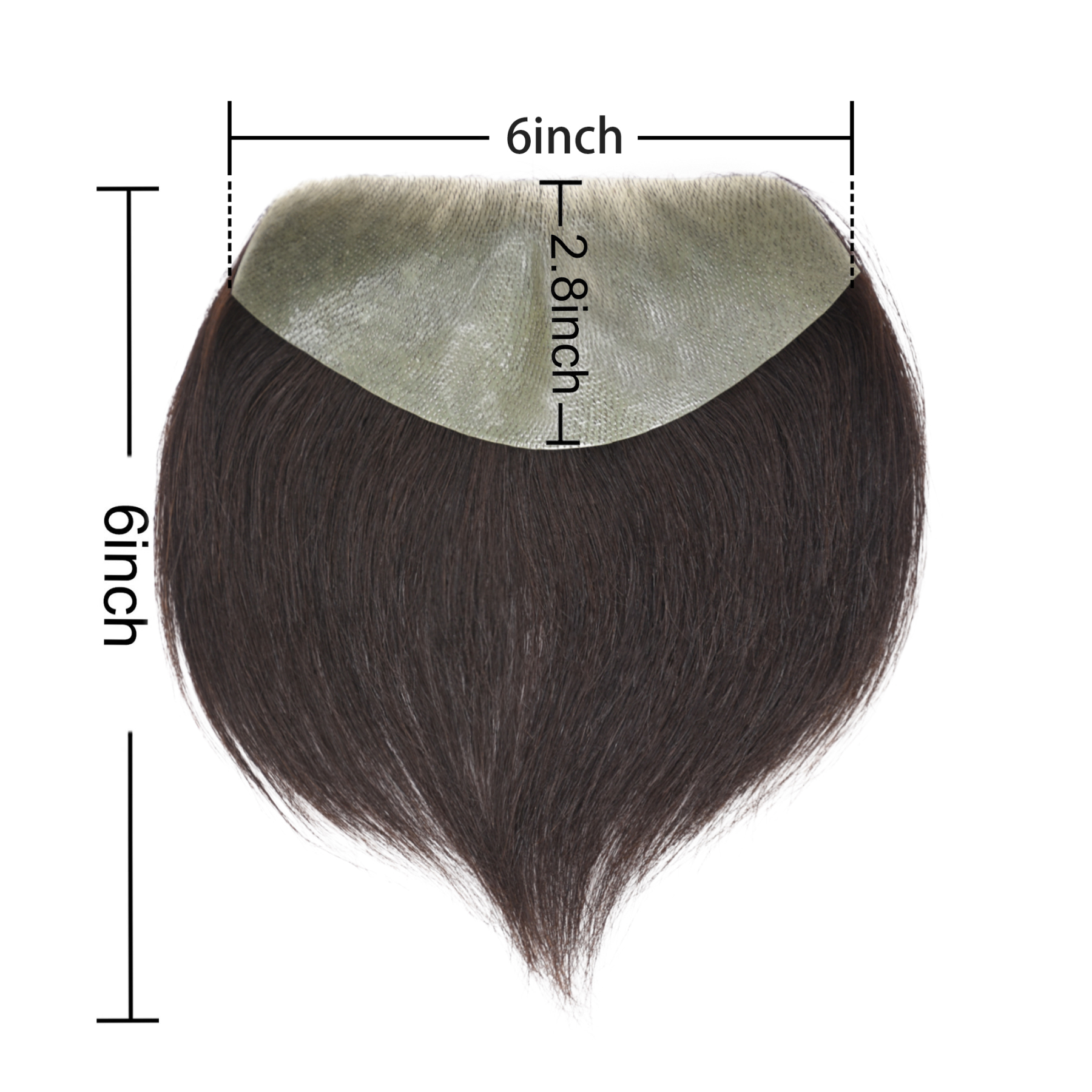 Meiverah Hair Frontal Hairpiece for Men Hair Extension Hairline Loss Straight Tape in Human Hair Toppers Replacement Toupee （Natural Black）