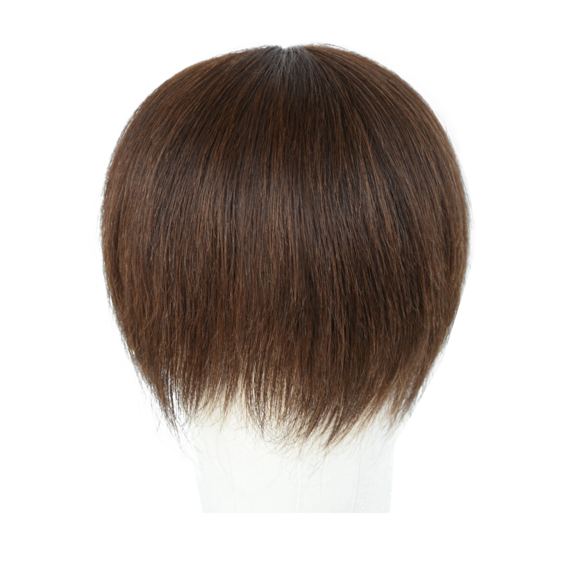 Meiverah Hair Untrimmed Hand Tied PU/Slik Base Toupee with Biological Scalp Toupee Human Hair Extension Clip in Hairpieces Topper Top HairPiece for Men (Medium Brown, PU)