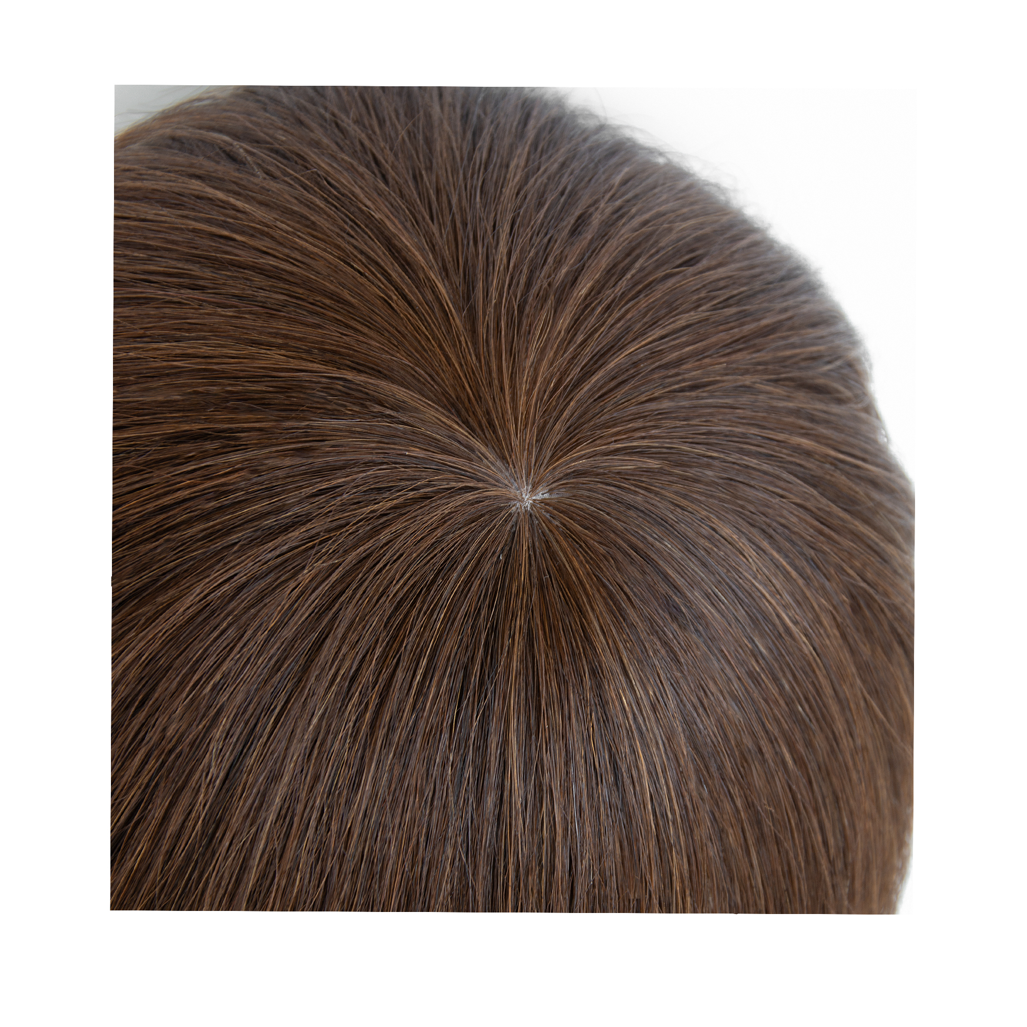 Meiverah Hair Untrimmed Hand Tied PU/Slik Base Toupee with Biological Scalp Toupee Human Hair Extension Clip in Hairpieces Topper Top HairPiece for Men (Medium Brown, PU)
