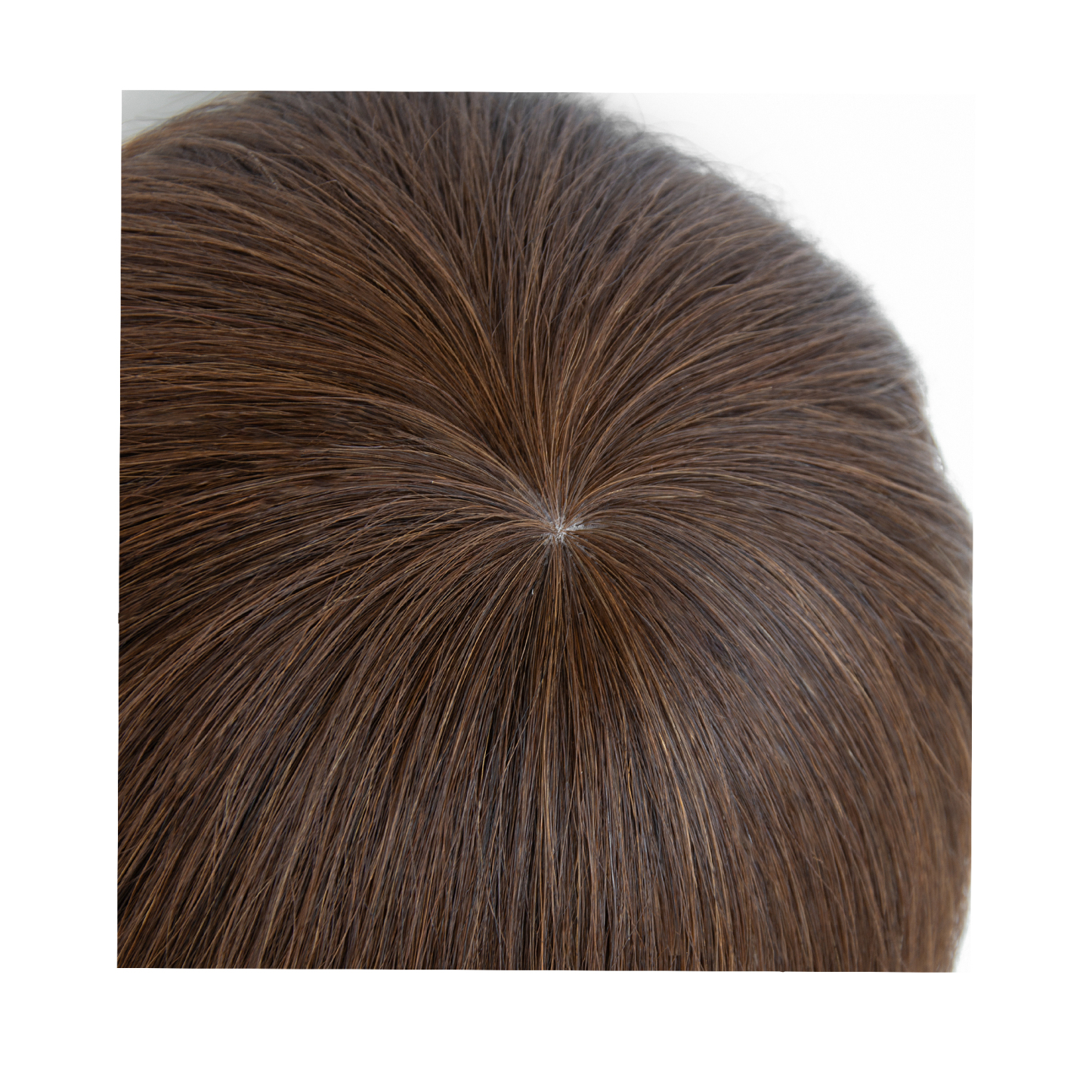 Meiverah Hair Untrimmed Hand Tied PU/Slik Base Toupee with Biological Scalp Toupee Human Hair Extension Clip in Hairpieces Topper Top HairPiece for Men (Medium Brown, PU)