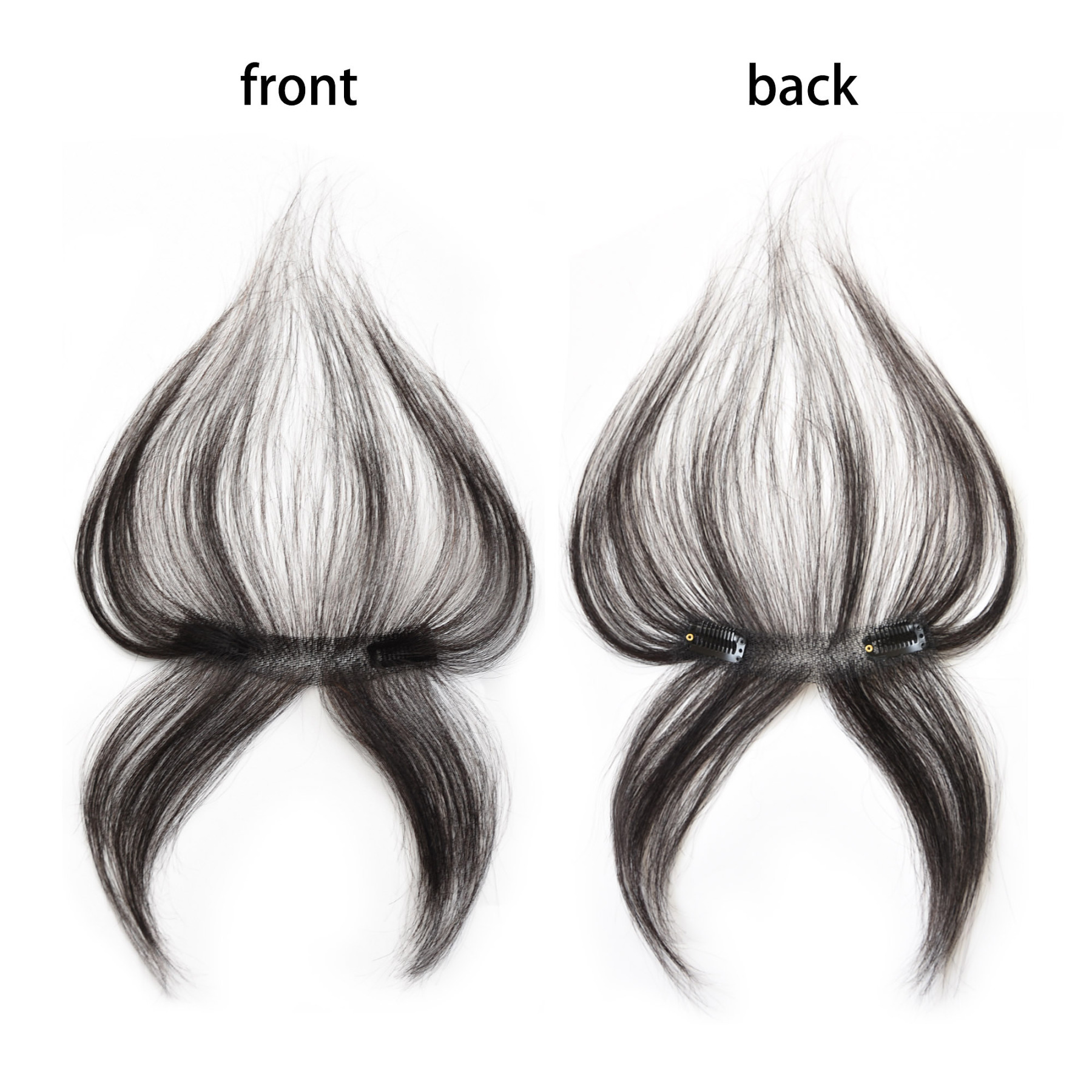 Meiverah Hair Clip in Bangs Clip In Hair Extensions 104% Baby Hair Human Hand Made Natural Forehead Patch No Trace Patch Hairline for Women(Brownish Black)