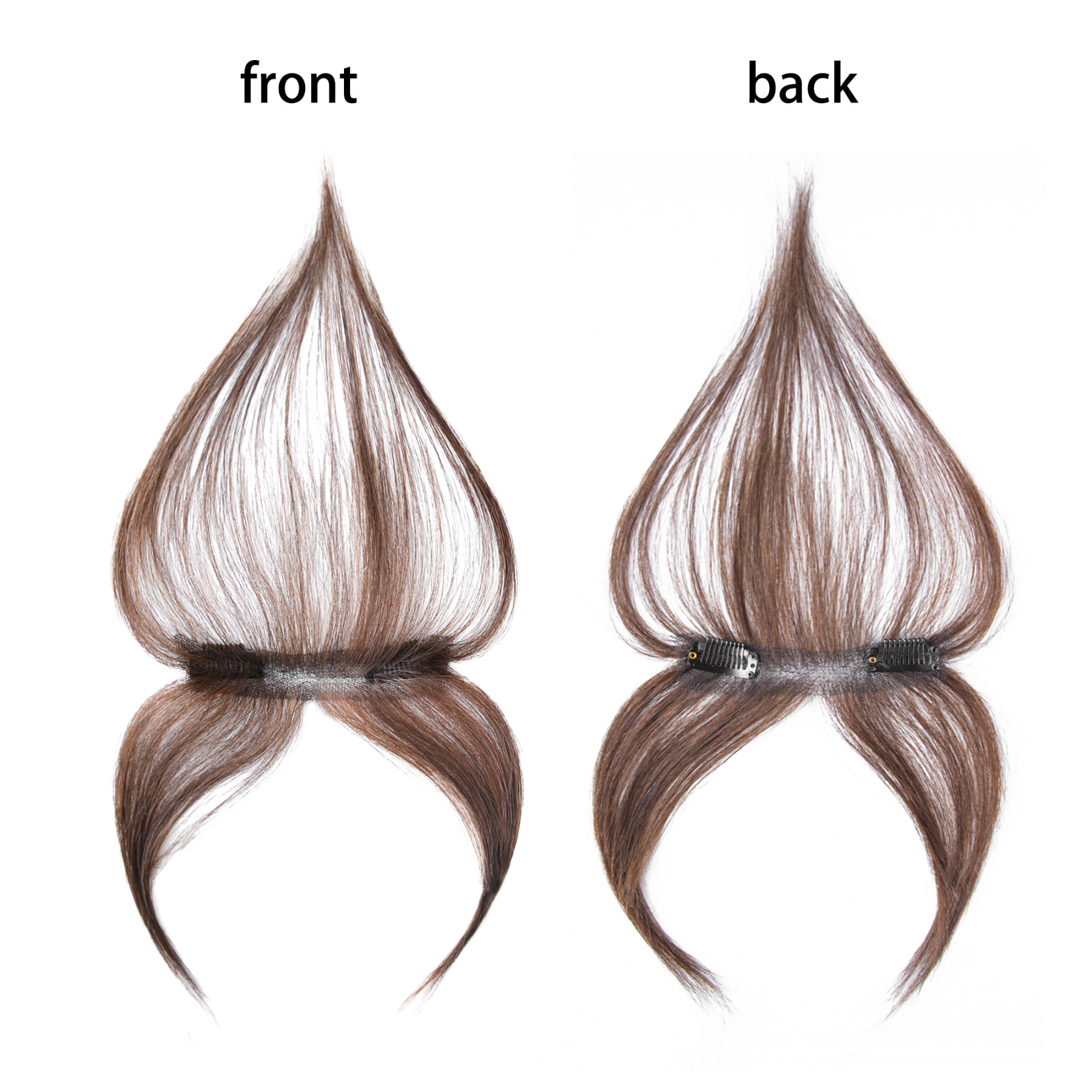 Meiverah Hair Clip in Bangs Clip In Hair Extensions 103% Baby Hair Human Hand Made Natural Forehead Patch No Trace Patch Hairline for Women(Cocoa Brown)