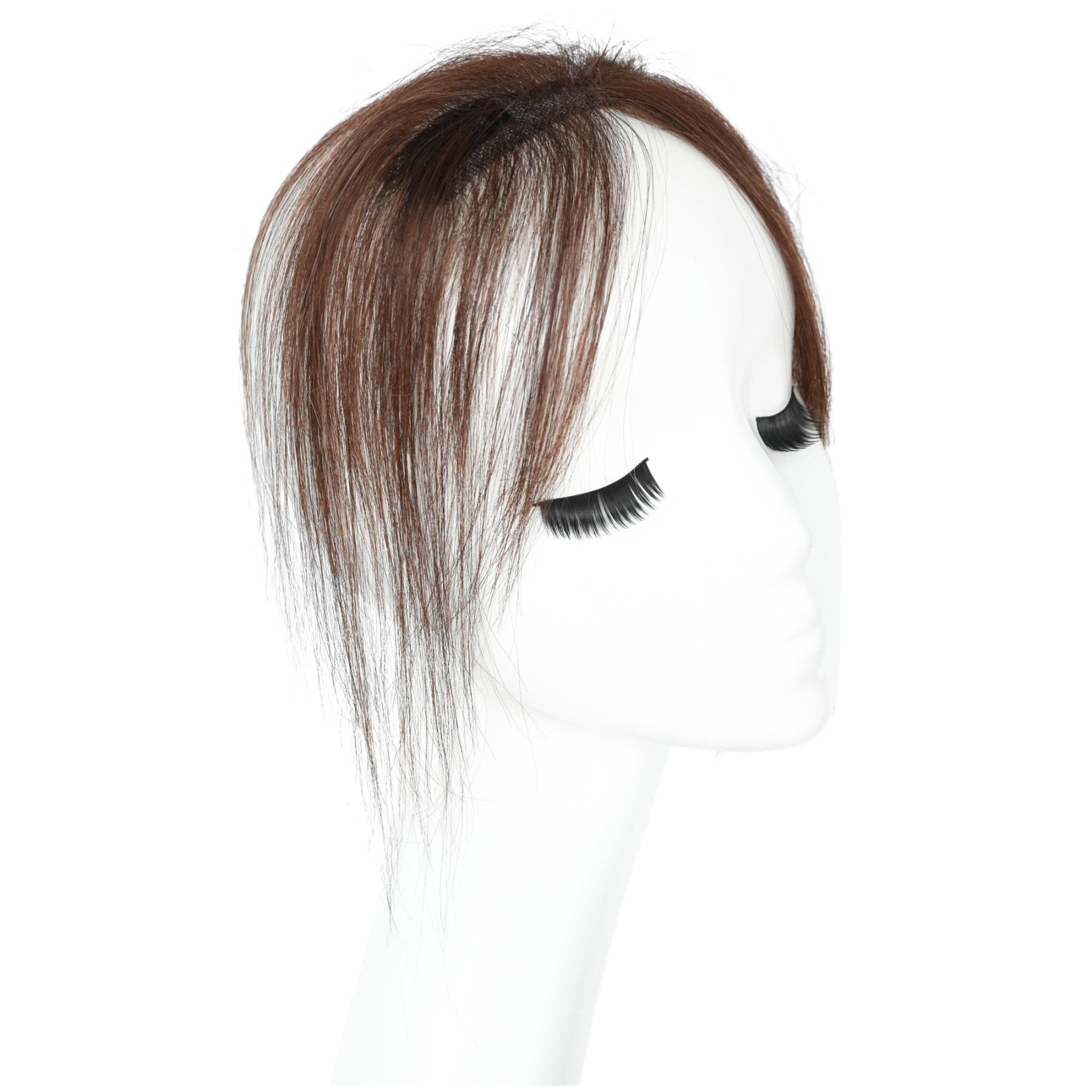 Meiverah Hair Clip in Bangs Clip In Hair Extensions 103% Baby Hair Human Hand Made Natural Forehead Patch No Trace Patch Hairline for Women(Cocoa Brown)