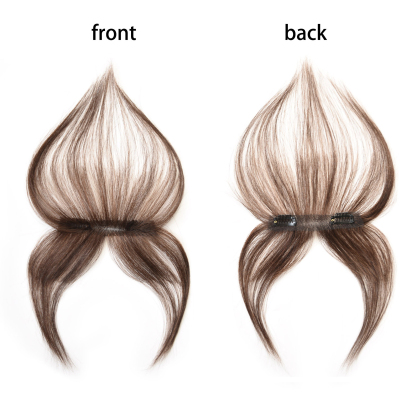 Meiverah Hair Clip in Bangs Clip In Hair Extensions 100% Baby Hair Human Hand Made Natural Forehead Patch No Trace Patch Hairline for Women(Medium Brown)