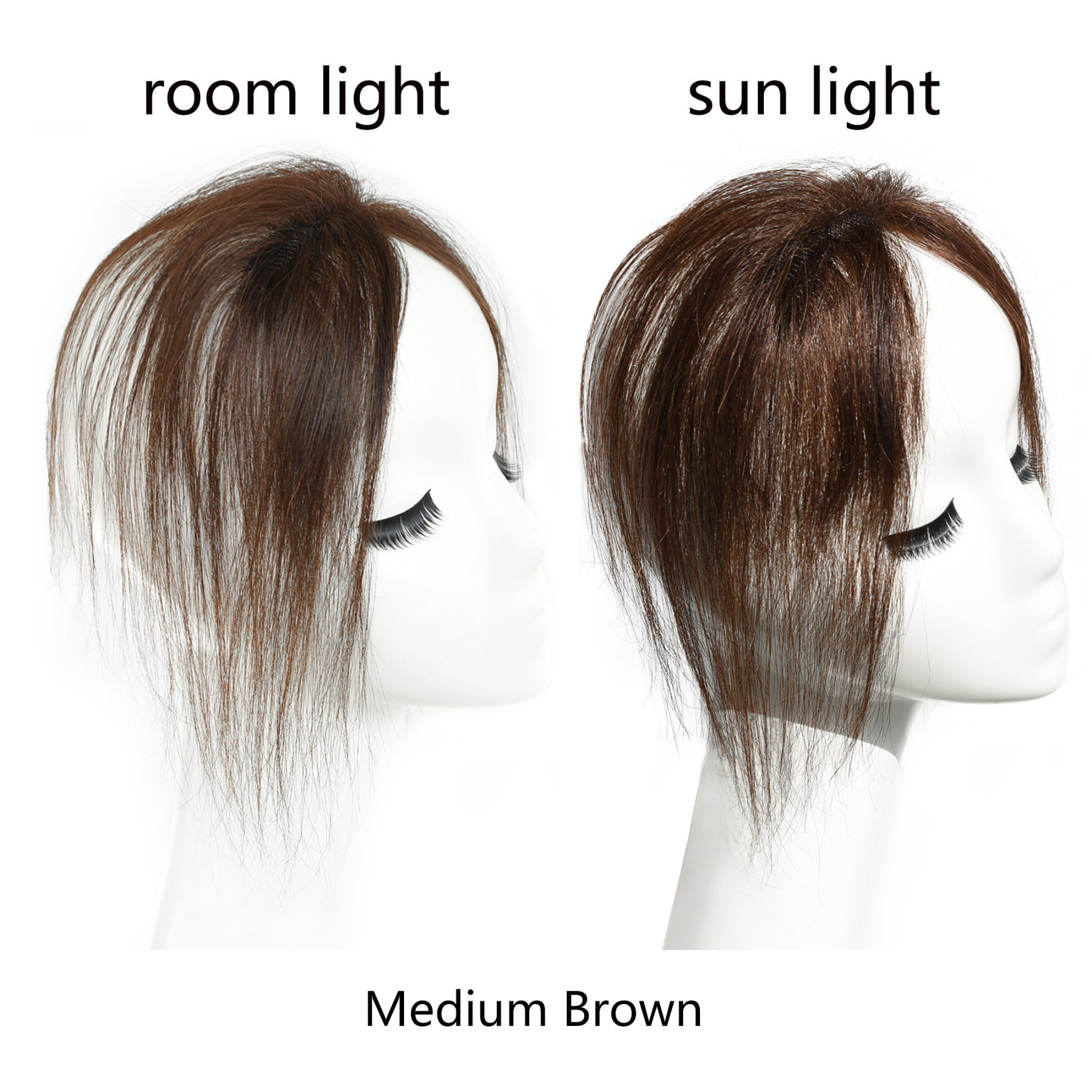 Meiverah Hair Clip in Bangs Clip In Hair Extensions 100% Baby Hair Human Hand Made Natural Forehead Patch No Trace Patch Hairline for Women(Medium Brown)