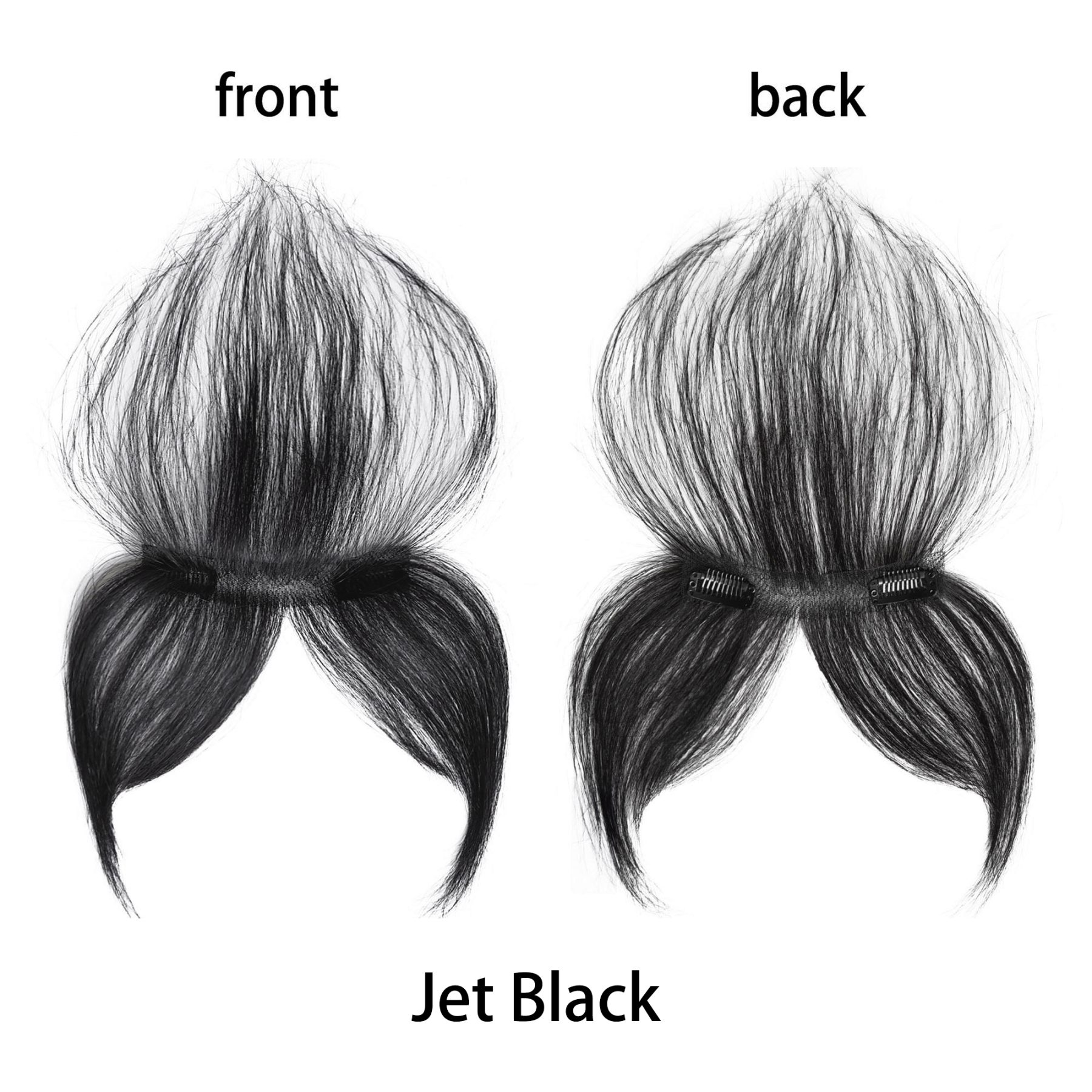 Meiverah Hair Clip in Bangs Clip In Hair Extensions 100% Baby Hair Human Hand Made Natural Forehead Patch No Trace Patch Hairline for Women(Jet Black)