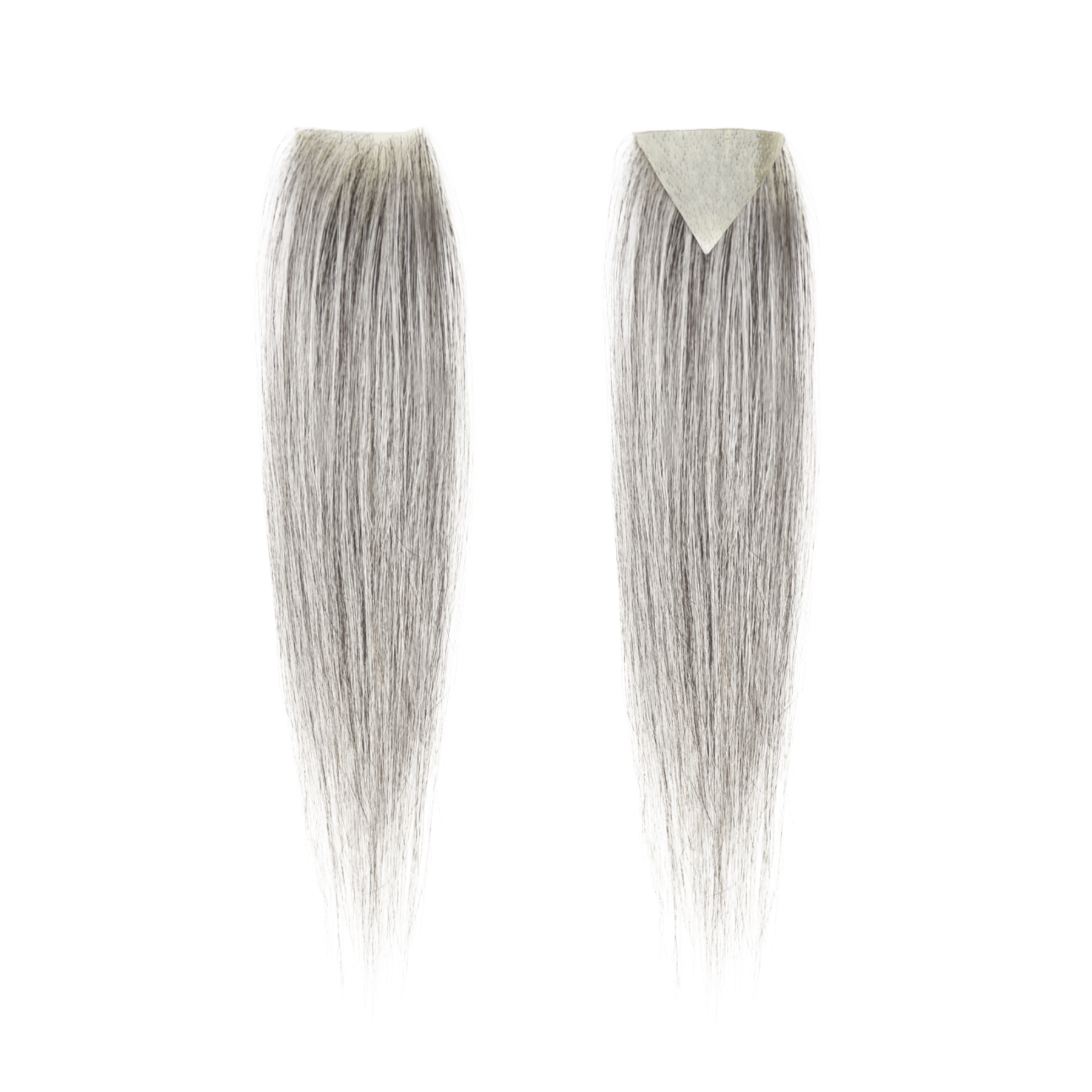 Meiverah Triangular alopecia Balding Spot Accidental Burns Scar Hair Replacement for women Hairline Loss Straight Tape in Replacement Toupee 2PC (Pepper Salt#)